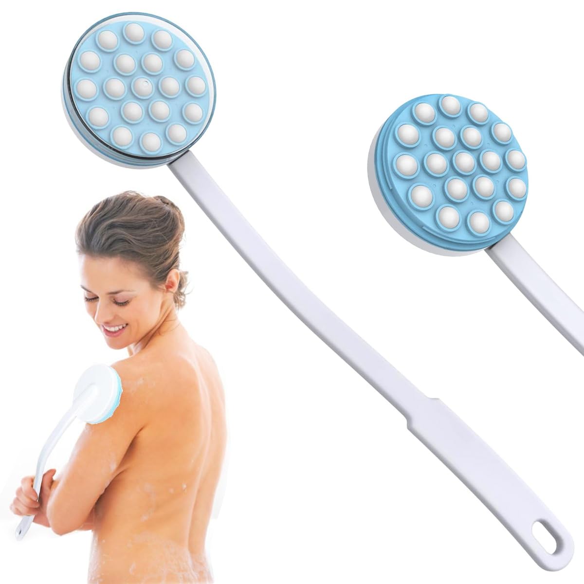 MAYCREATE® Back Lotion Applicator and Massager, Handheld Long Handled Easy Reach Roll-On for Sunscreen, Cream, Shower Gel on Back, Legs and Feet Massaging Tool MAYCREATE® Back Lotion Applicator and Massager, Handheld Long Handled Easy Reach Roll-On for Sunscreen, Cream, Shower Gel on Back, Legs and Feet Massaging Tool